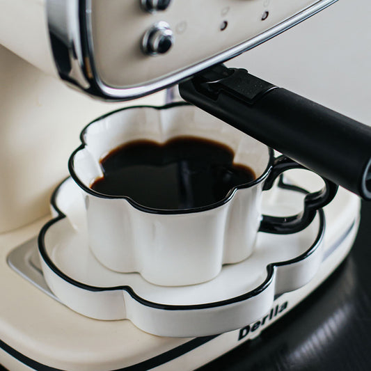 Flower Shaped Ceremic Cup and Saucer Set-8.4 oz/240 ml cAPA