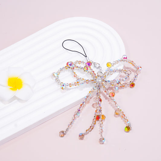 Cute Bow Design Crystal Phone Charm Camera Decor