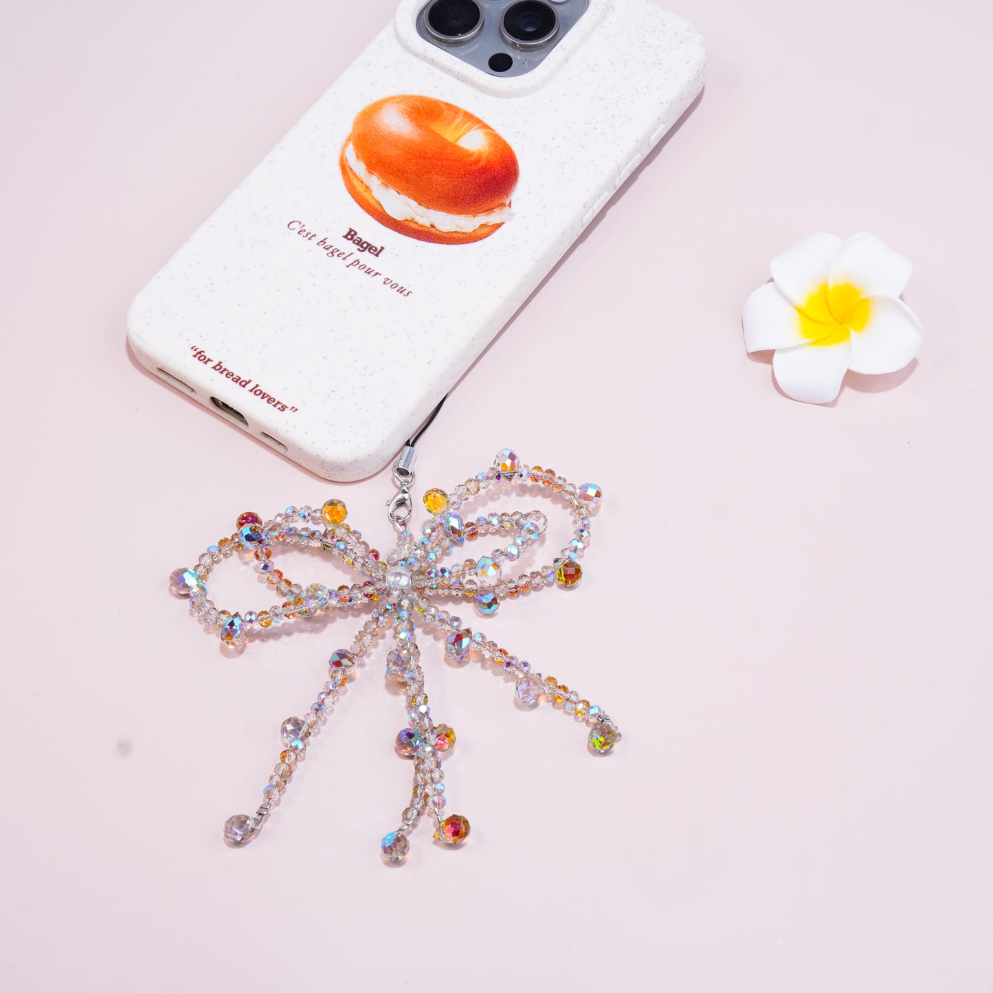 Cute Bow Design Crystal Phone Charm Camera Decor