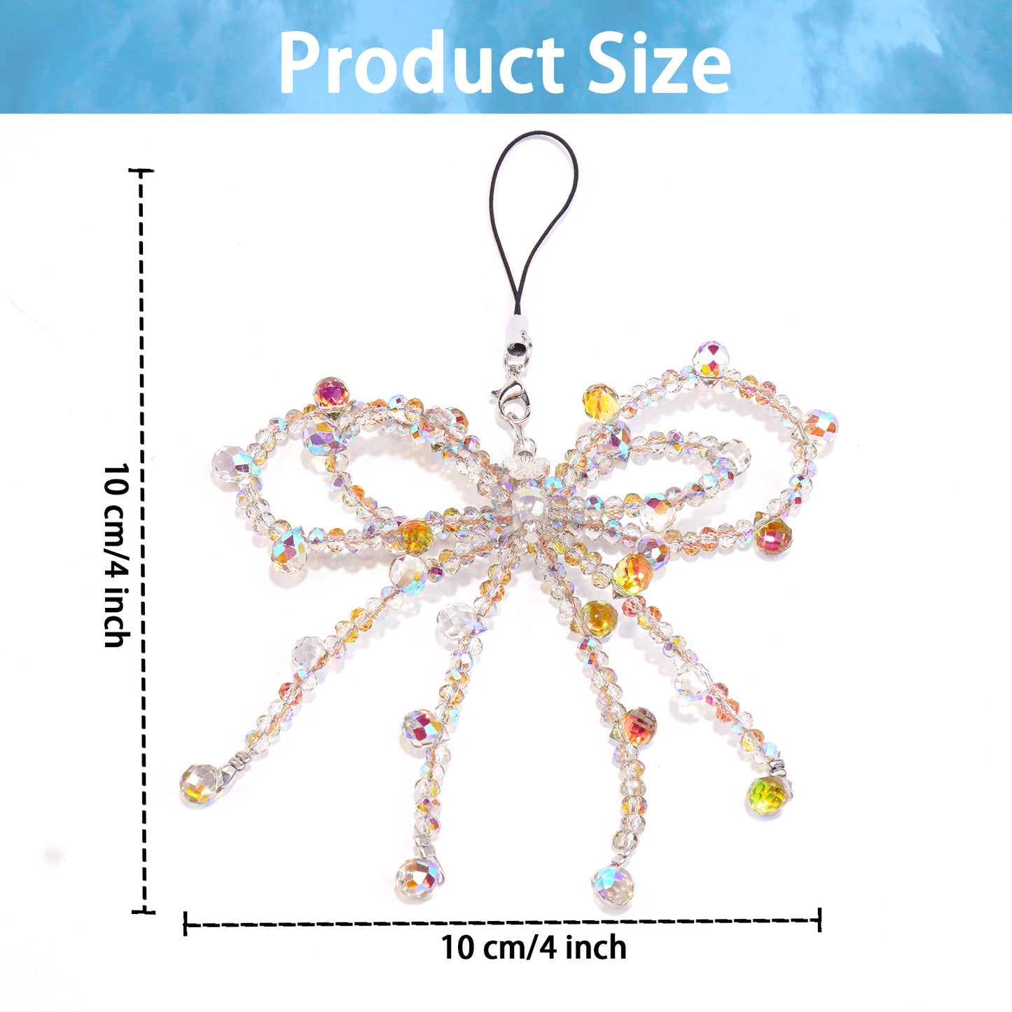 Cute Bow Design Crystal Phone Charm Camera Decor