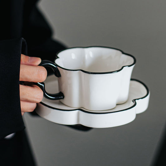 Flower Shaped Ceremic Cup and Saucer Set-8.4 oz/240 ml cAPA