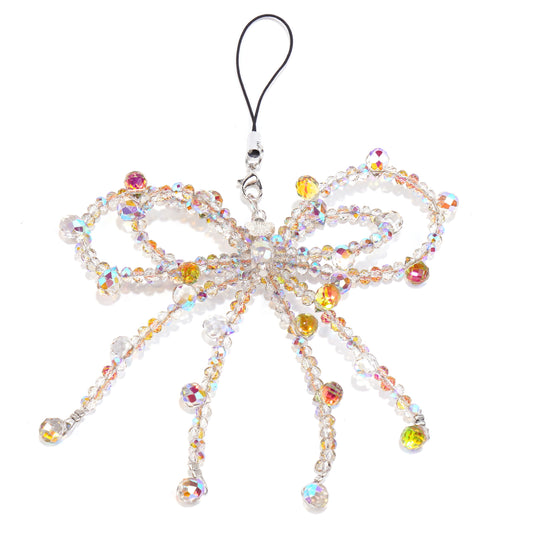 Cute Bow Design Crystal Phone Charm Camera Decor