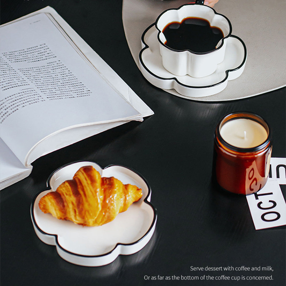 Flower Shaped Ceremic Cup and Saucer Set-8.4 oz/240 ml cAPA